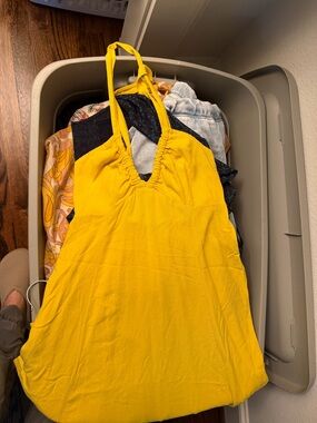 Oysho Bright Yellow Halter Summer Dress